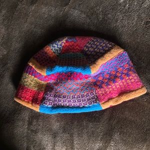 Beanie Hat, Patchwork, Fleece Lined, Knit